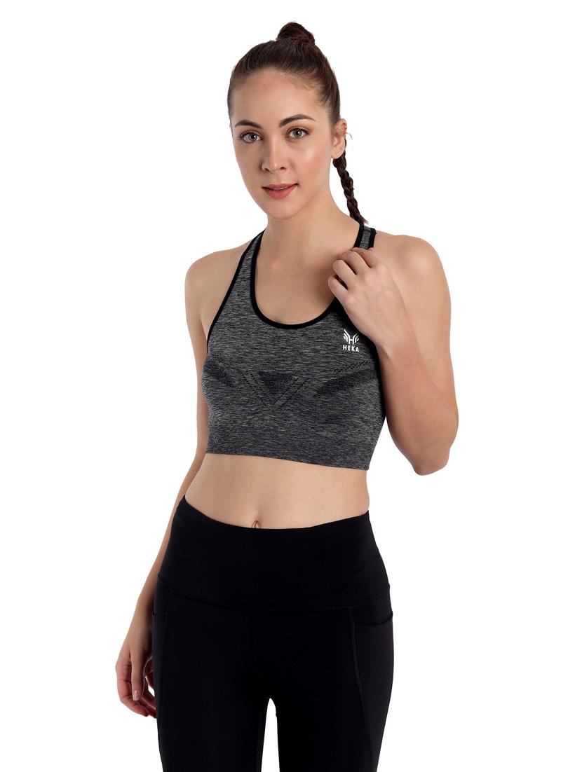 racer back melange sports bra - 18434404 - Zoom Image - 0