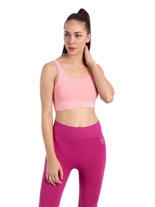 pink checkered sports bra - 18434406 - Standard Image - 0