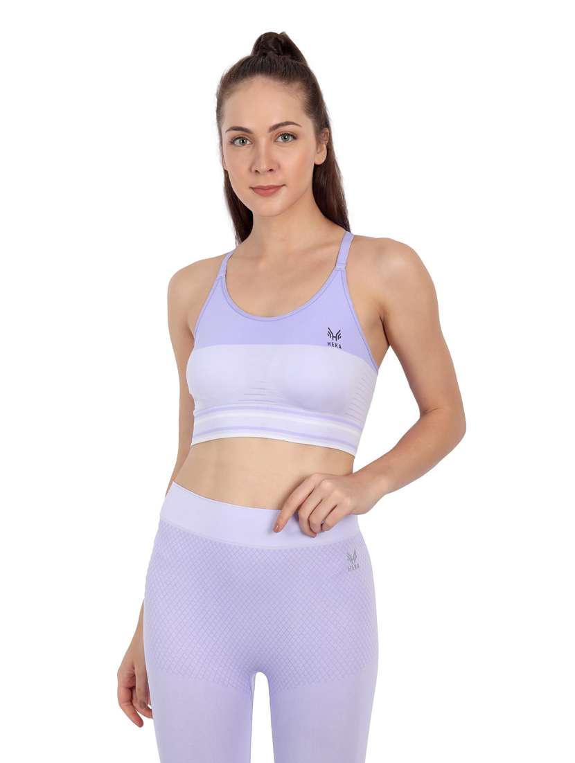 blue lightly padded sports bra
