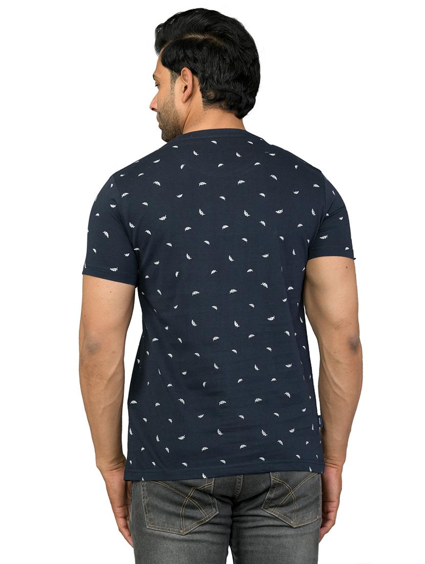 navy blue all over print t-shirt - 18434426 - Standard Image - 1