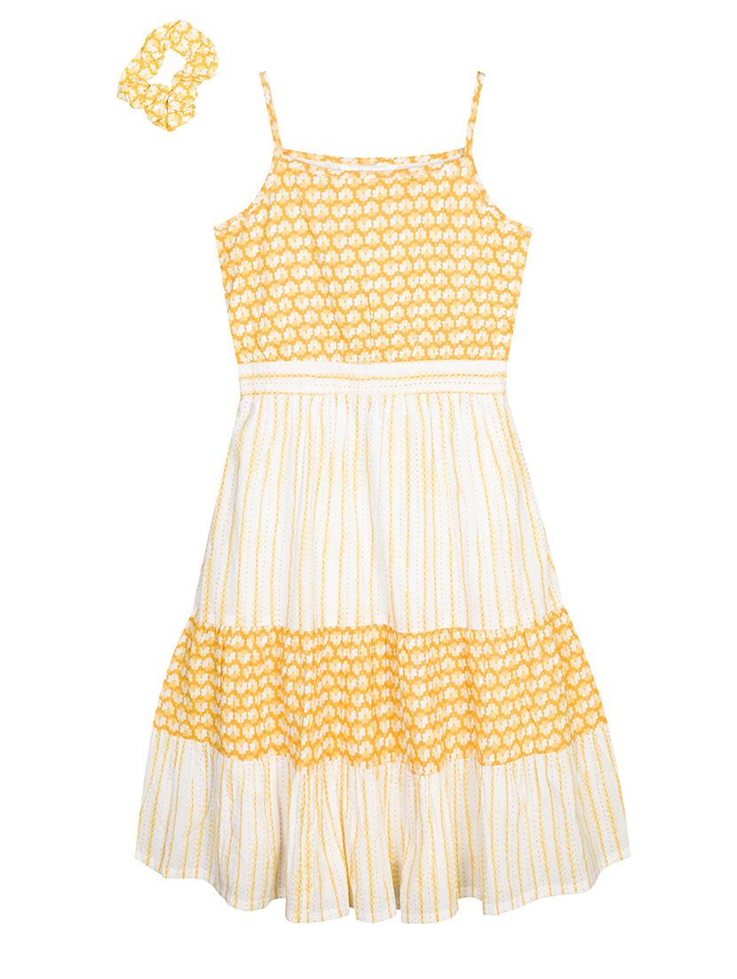 girls yellow printed frock - 18434429 - Standard Image - 1