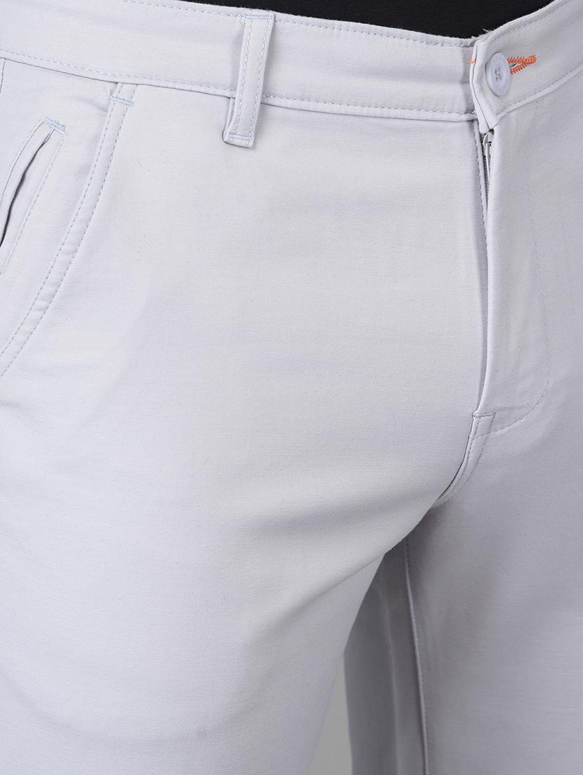grey solid casual trouser - 18434949 - Standard Image - 4