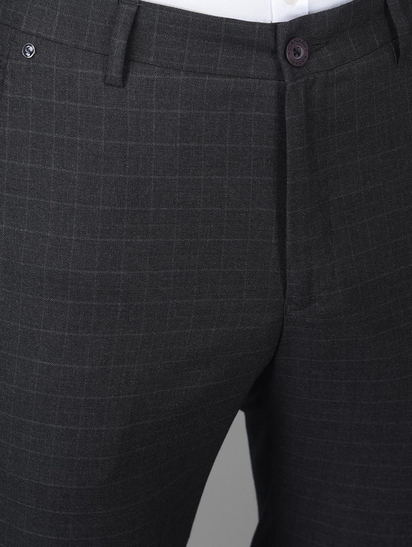 charcoal-grey checkered formal trouser - 18434978 - Standard Image - 4