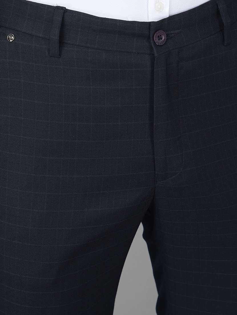navy blue checkered formal trouser - 18434980 -  Standard Image - 4