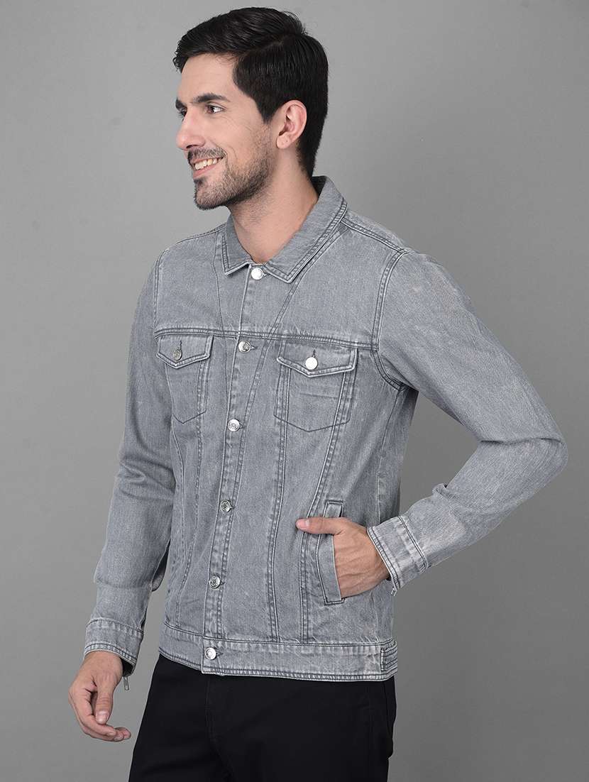 grey light-washed denim jacket - 18434983 - Standard Image - 1