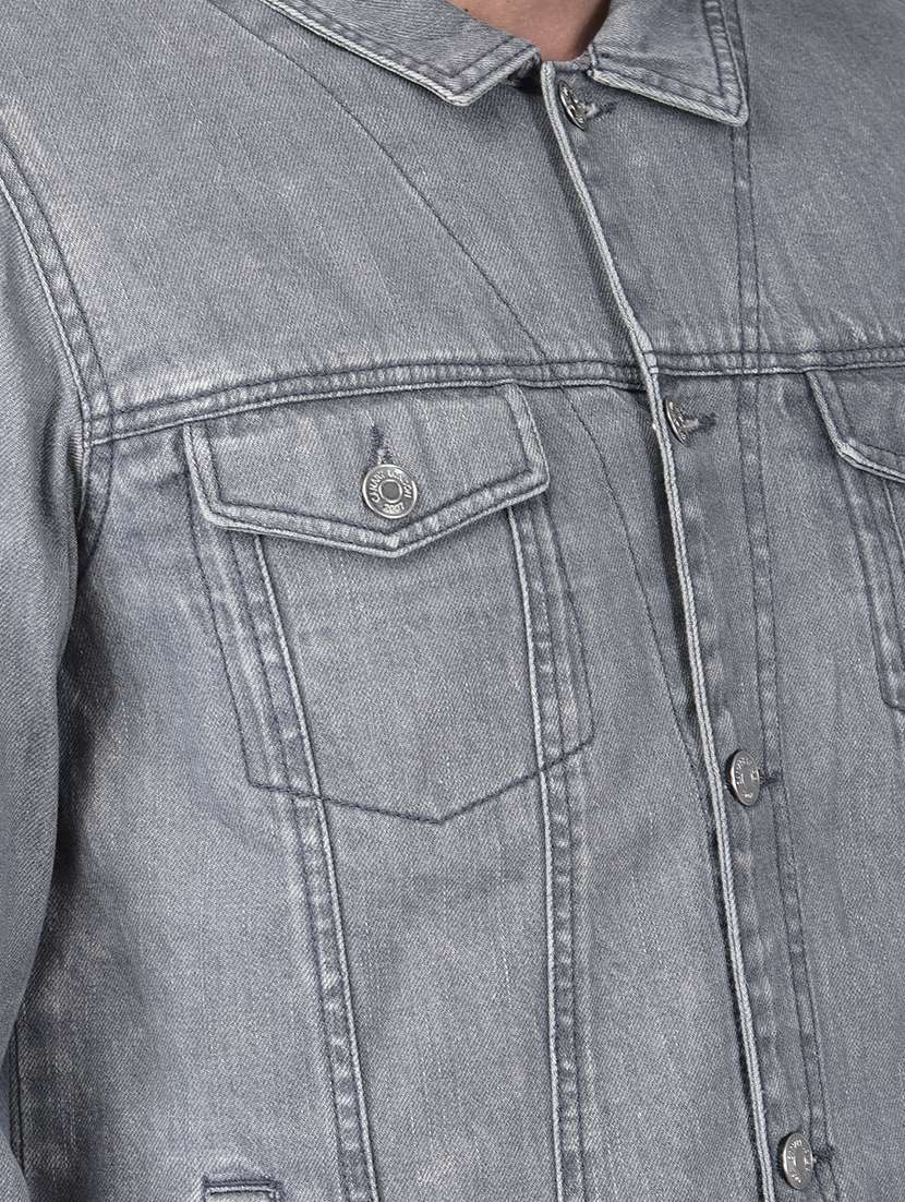 grey light-washed denim jacket - 18434983 - Standard Image - 4