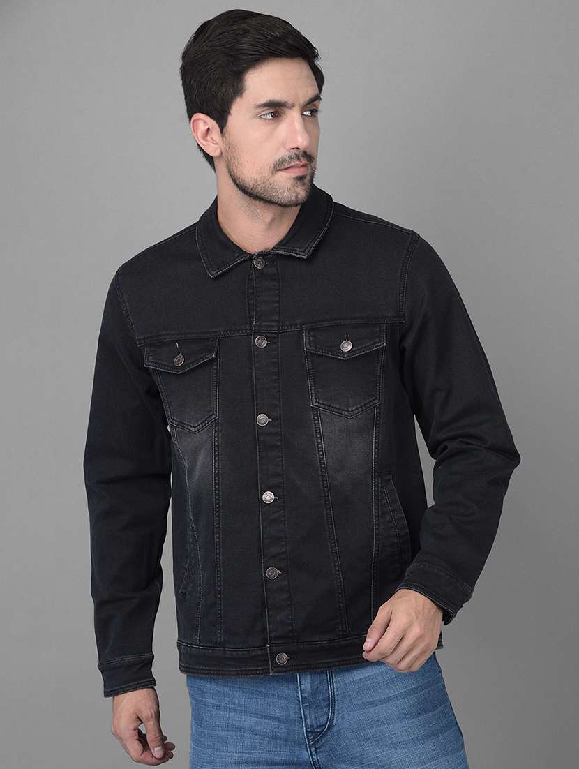 black light-washed denim jacket