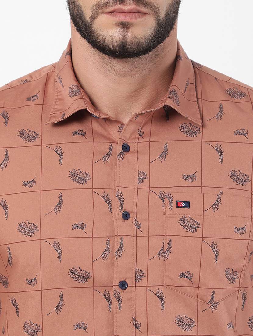 mens leaf print casual shirt - 18435008 -  Standard Image - 1