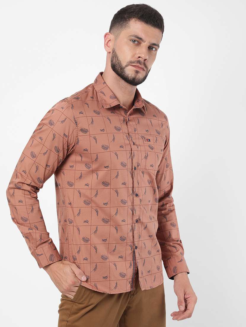 mens leaf print casual shirt - 18435008 -  Standard Image - 4