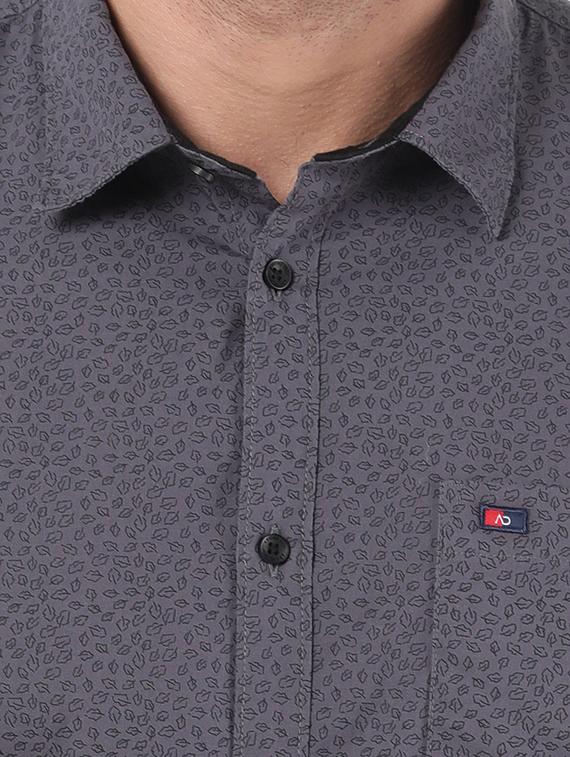 mens micro print casual shirt - 18435115 - Standard Image - 4