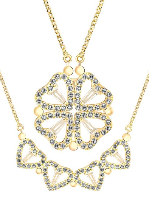 gold satin less steel statement necklace - 18435120 - Standard Image - 0