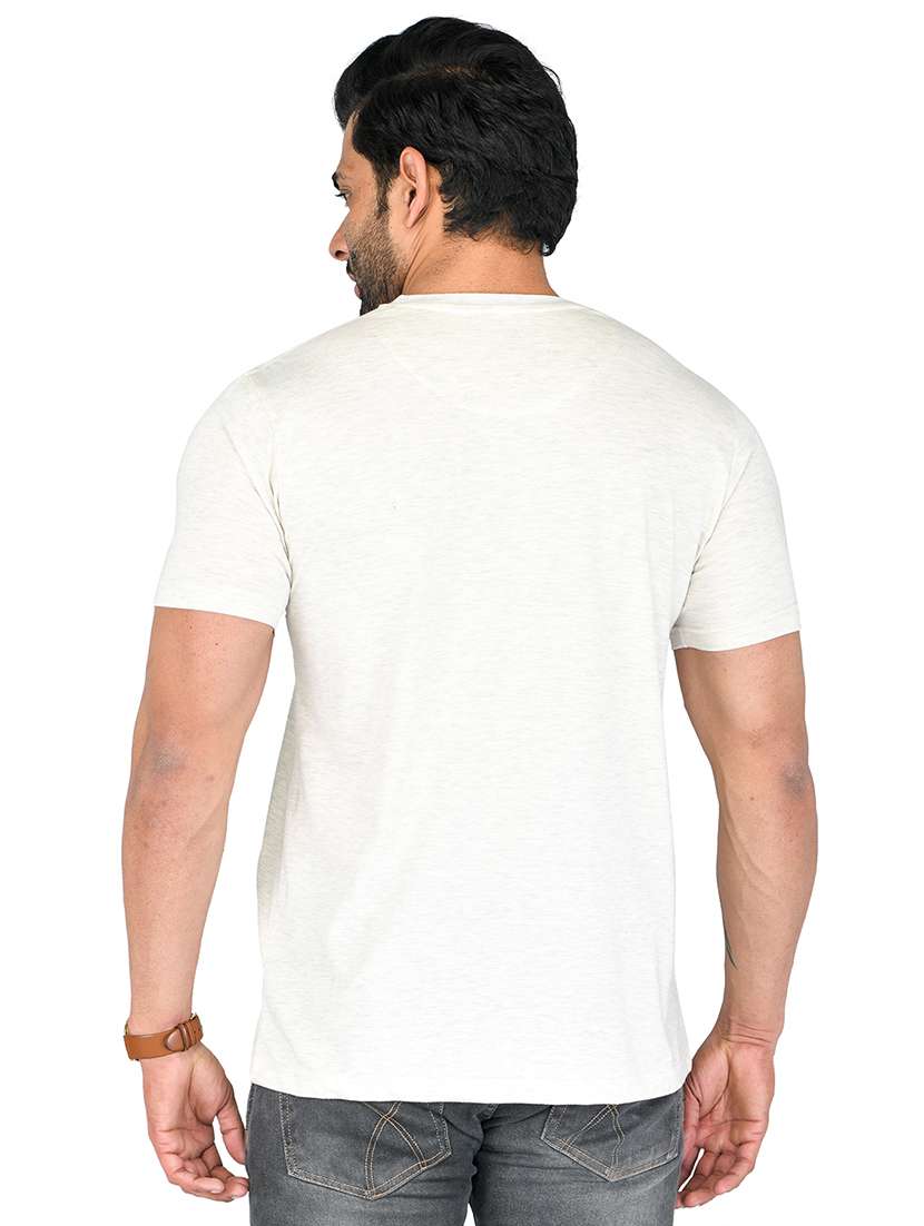 grey melange front print t-shirt - 18435336 -  Standard Image - 1