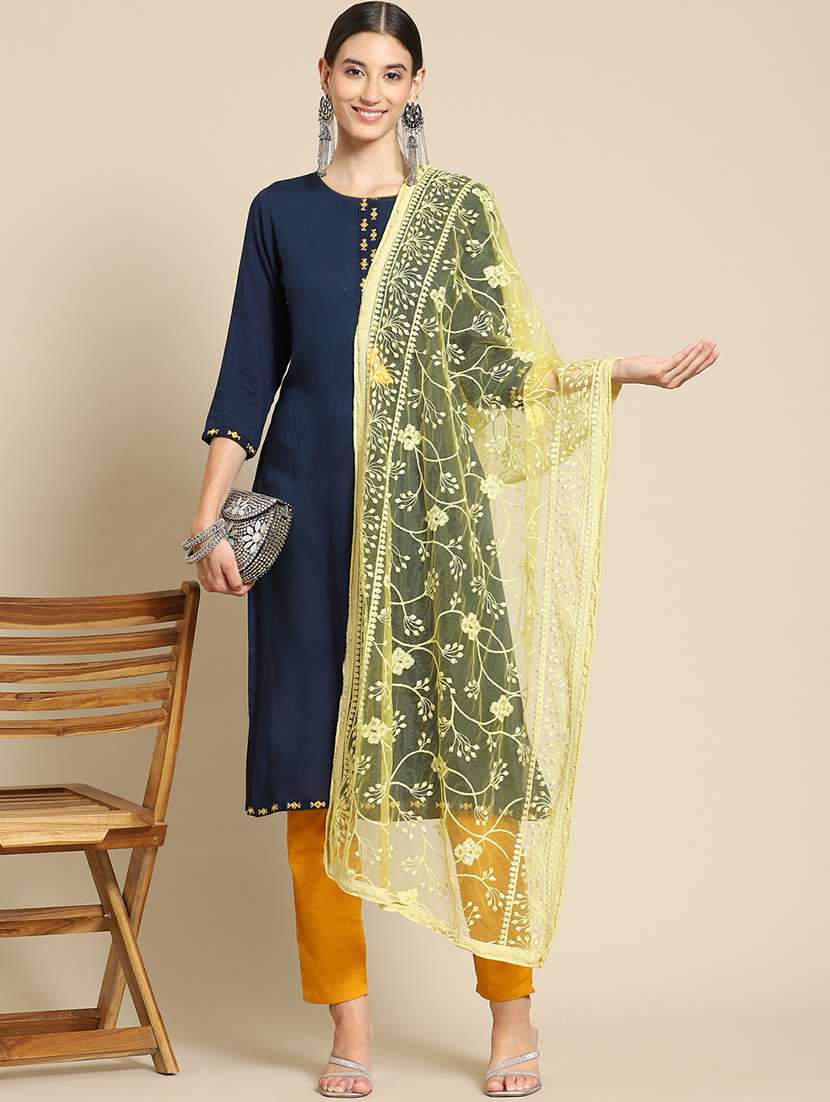 tonal embroidered chikankari net dupatta 