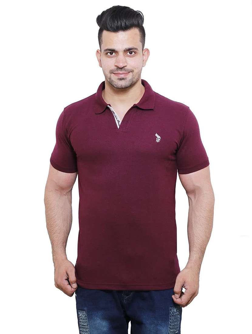 purple solid polo t-shirt