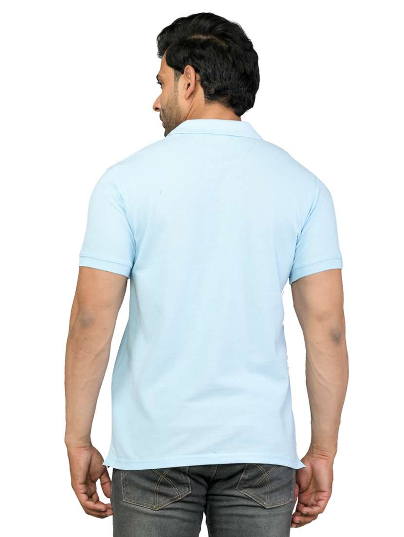 light blue solid polo t-shirt - 18436162 -  Standard Image - 1