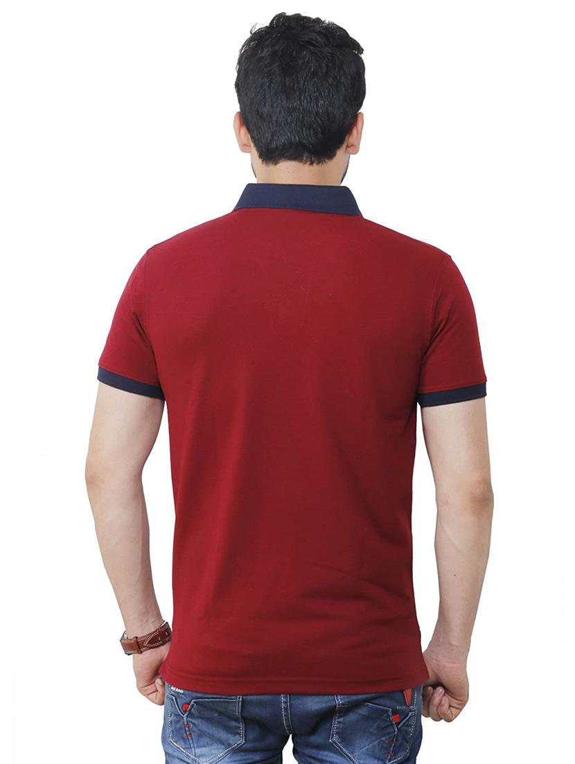 maroon solid polo t-shirt - 18436168 - Standard Image - 1