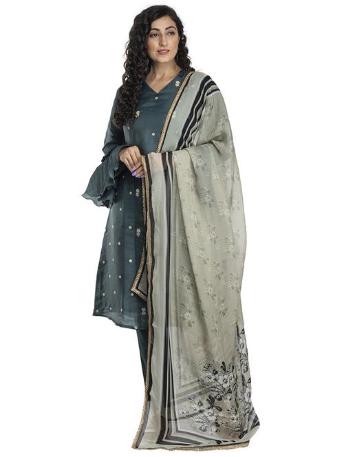 multi colored silk blend dupatta - 18436212 -  Standard Image - 0