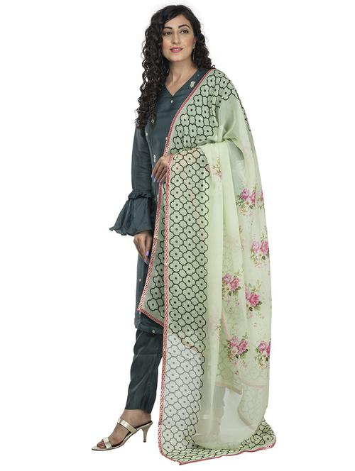 multi colored silk blend dupatta - 18436224 - Standard Image - 0
