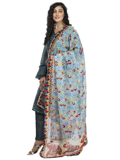 geometric printed dupatta - 18436229 - Standard Image - 0