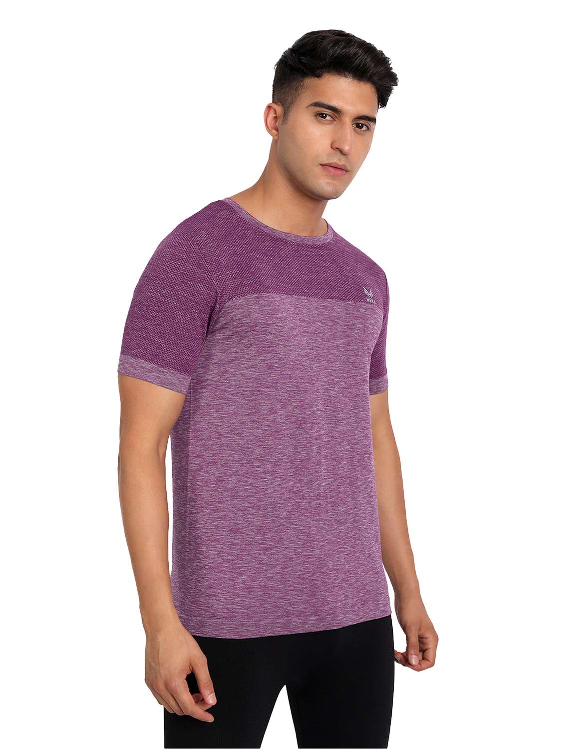 purple chest-printed t-shirt - 18436323 - Standard Image - 1