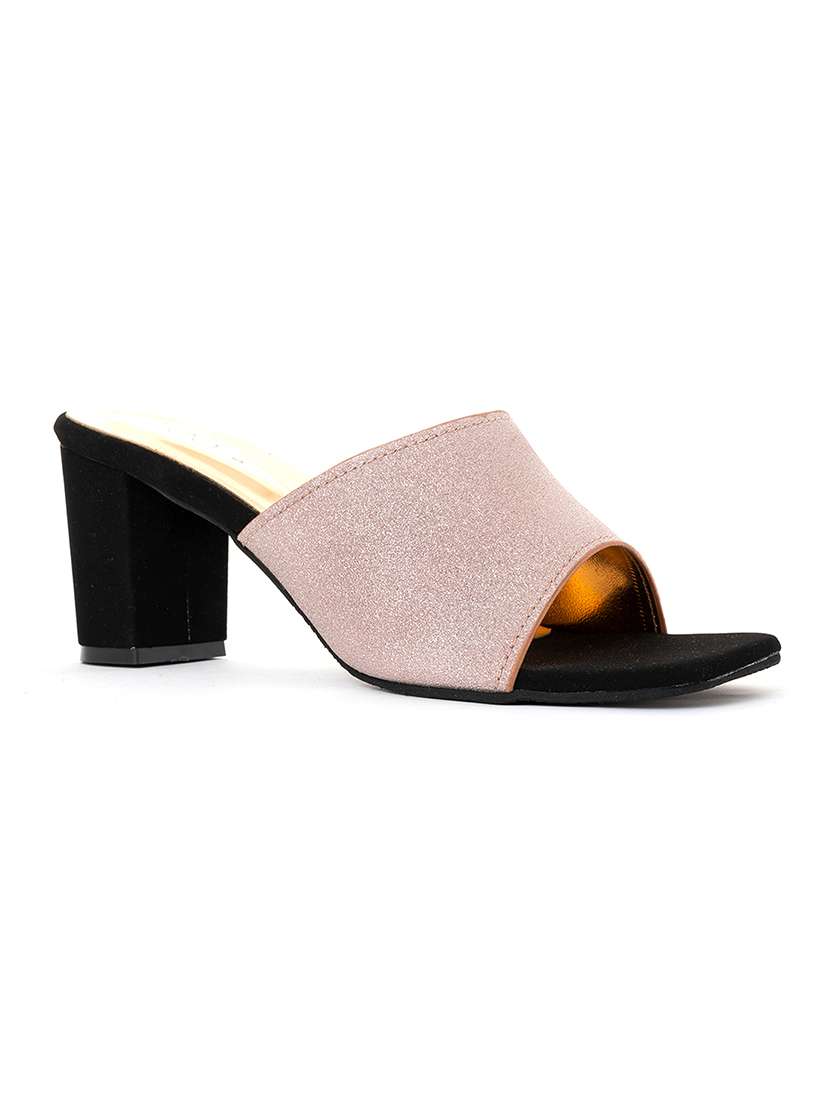 women pink slip on sandal