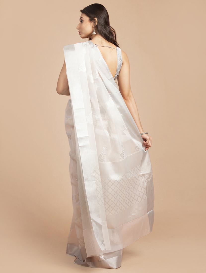 zari work woven saree with blouse - 18436744 - Standard Image - 1
