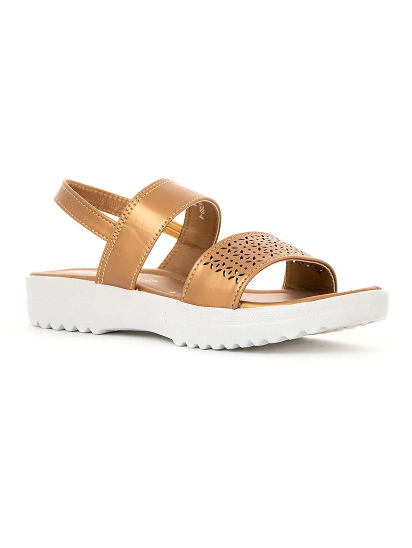 girl gold back strap clog