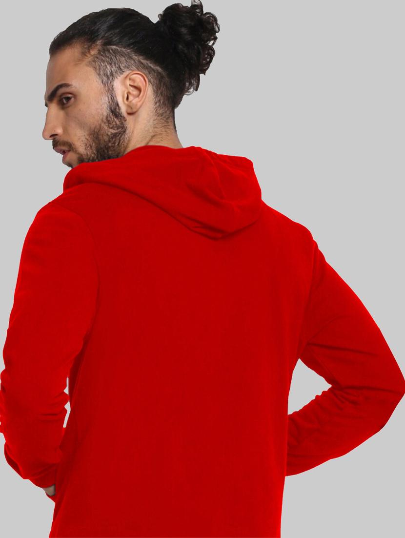 red chest-printed hooded sweatshirt - 18437071 -  Standard Image - 1