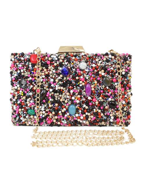 silver silk box clutch