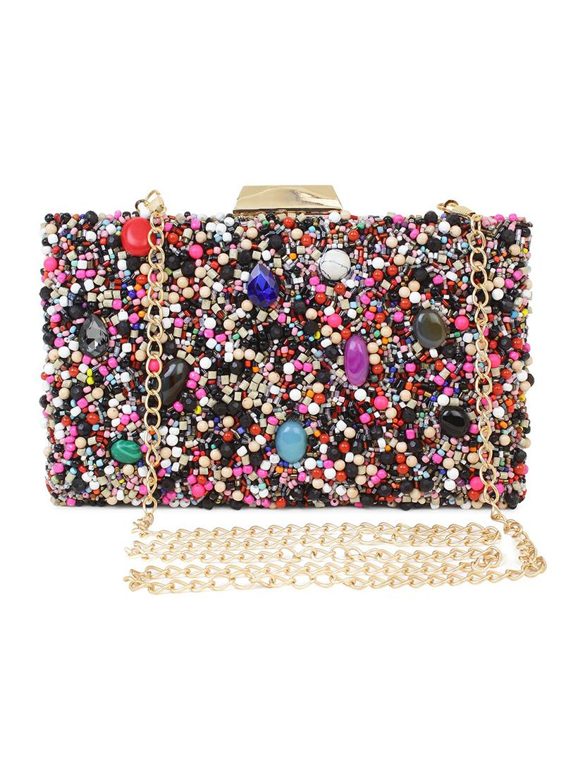silver silk box clutch - 18437080 - Zoom Image - 0