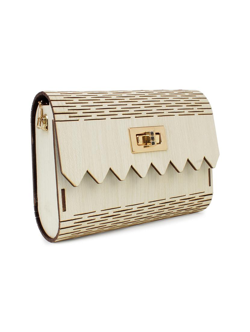 cream wood regular clutch - 18437086 - Standard Image - 4