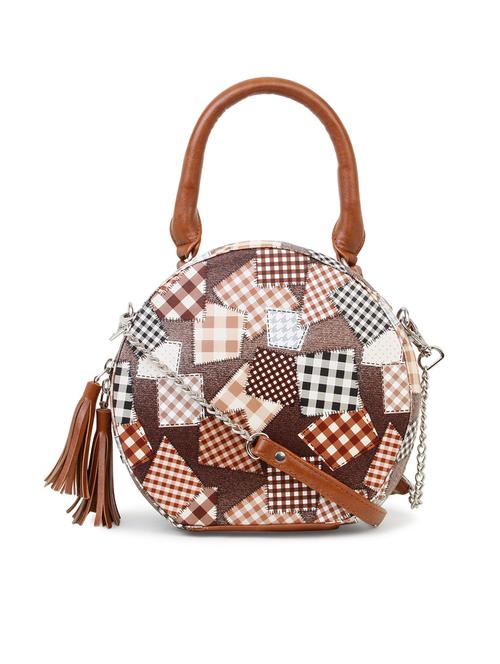 brown checked regular sling bag - 18437090 -  Standard Image - 0