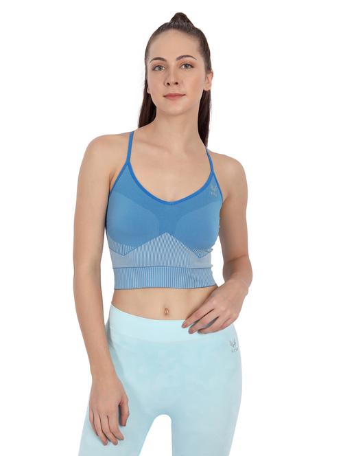 blue halter neck sports bra - 18437236 - Standard Image - 0