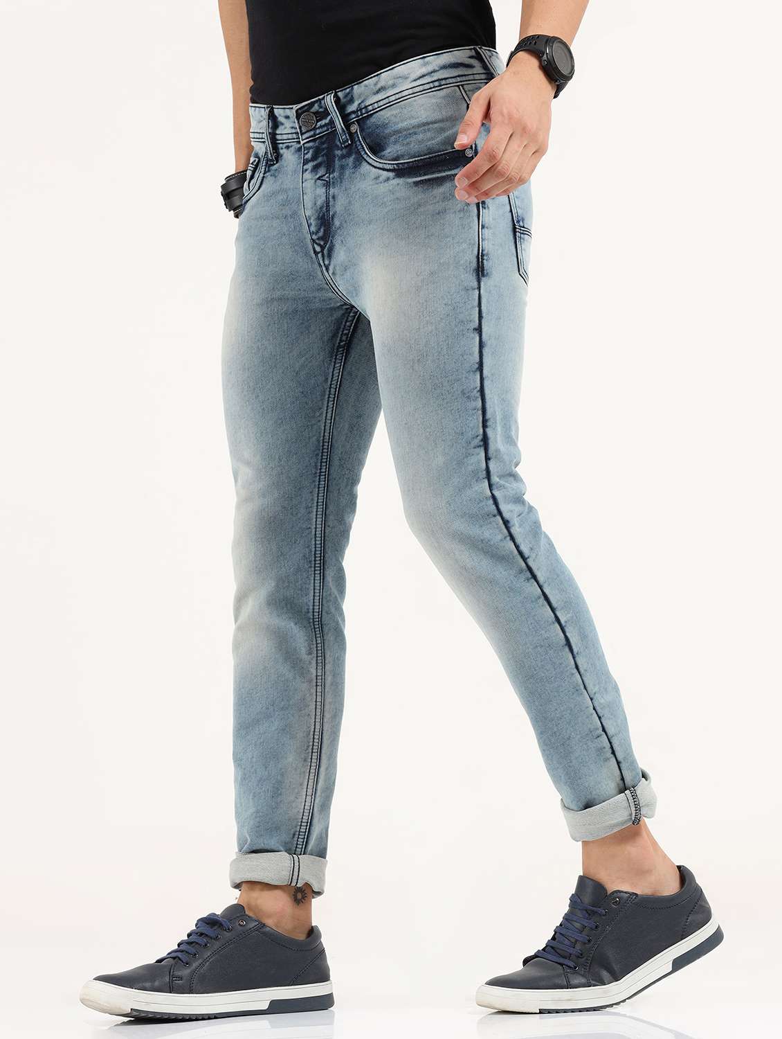 light blue light washed denim jean - 18437498 - Standard Image - 1