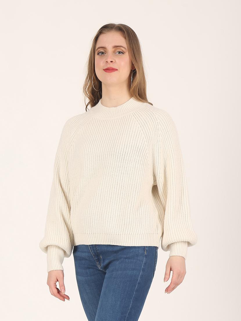crew neck solid boxy pullover - 18437543 - Standard Image - 1