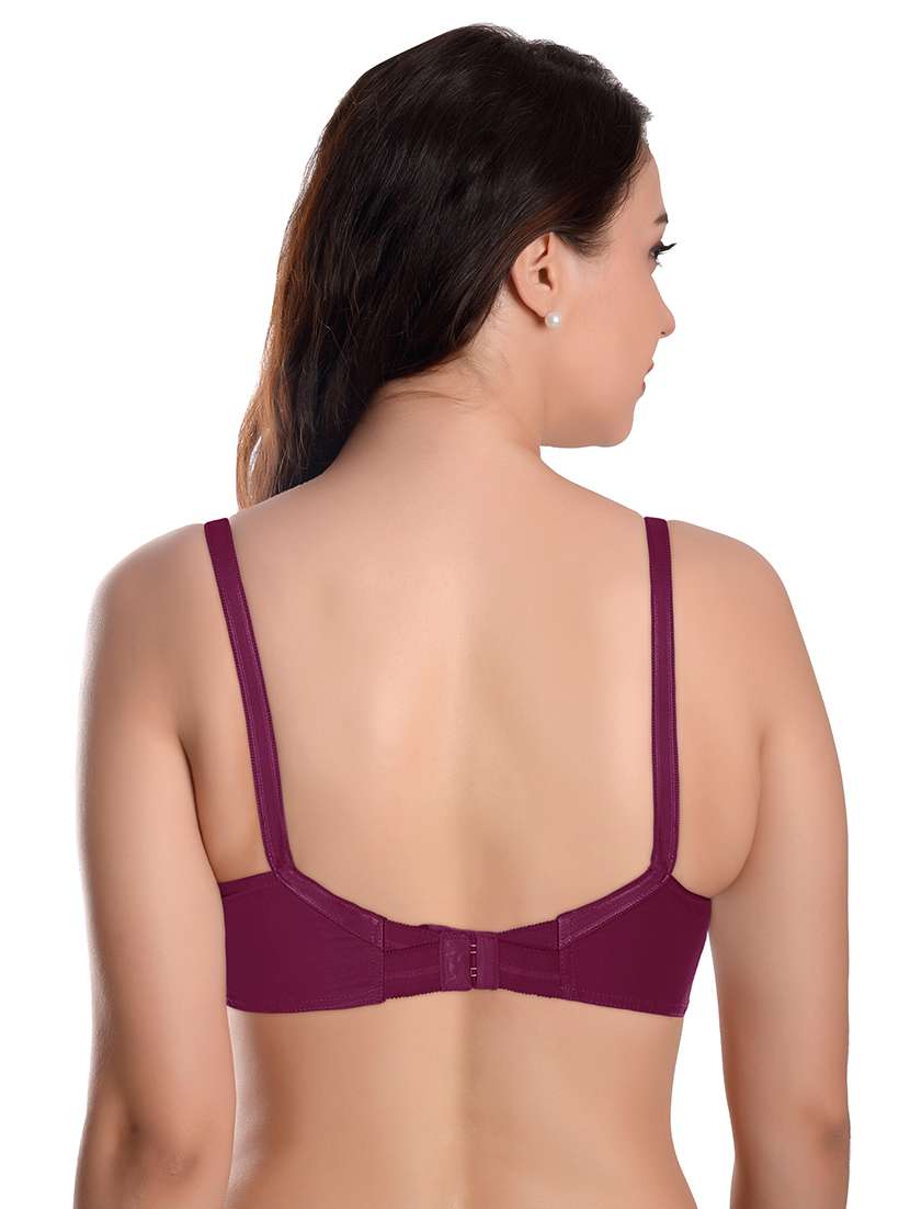 burgundy non padded regular bra - 18437648 -  Standard Image - 1