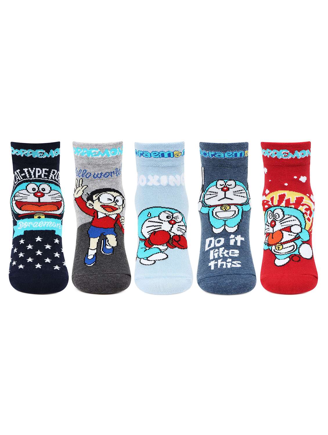 pack of 5 printed above ankle length sock