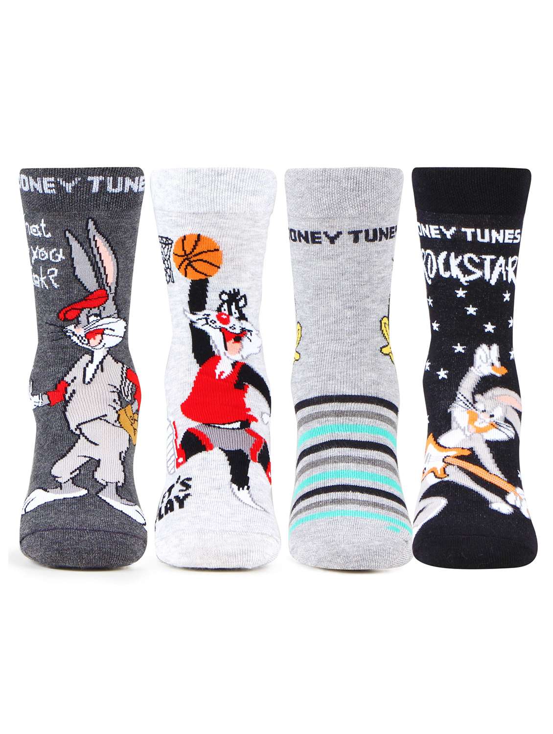 pack of 4 printed above ankle length socks