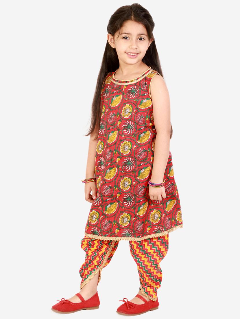 red printed patiyala suit set  - 18438490 -  Standard Image - 1