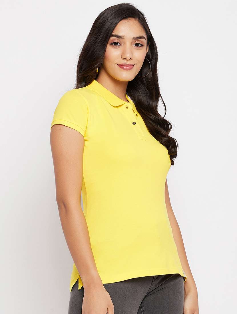 polo neck solid tee  - 18438590 -  Standard Image - 1