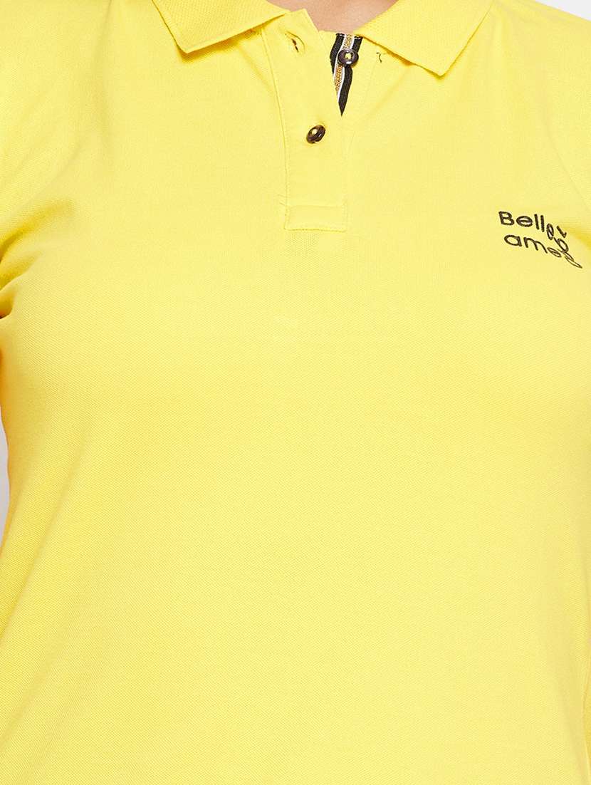 polo neck solid tee  - 18438590 -  Standard Image - 4