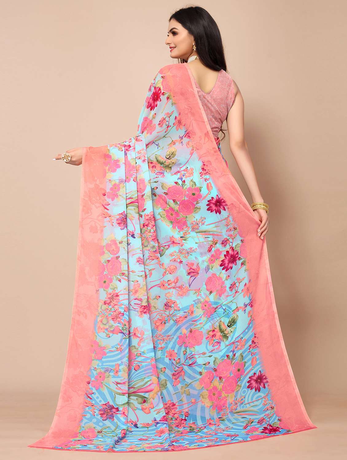 floral print saree - 18439720 -  Standard Image - 1