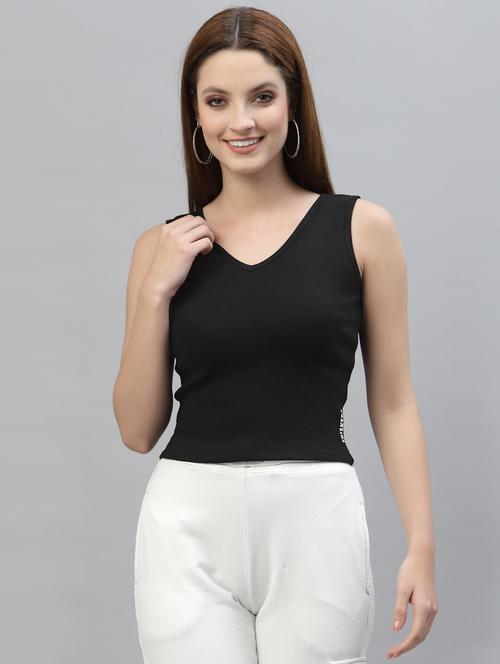 women's crop v neck top - 18439843 -  Standard Image - 0