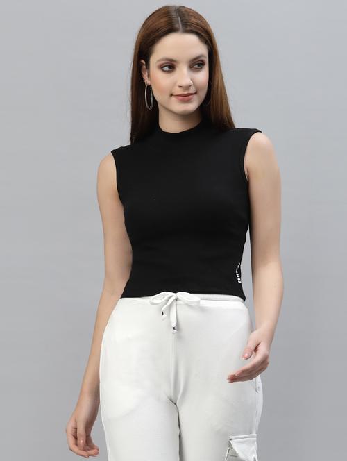 women's crop mock neck top - 18439846 -  Standard Image - 0