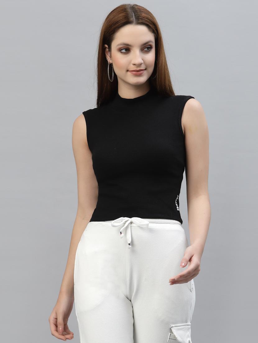 women's crop mock neck top - 18439846 -  Zoom Image - 0