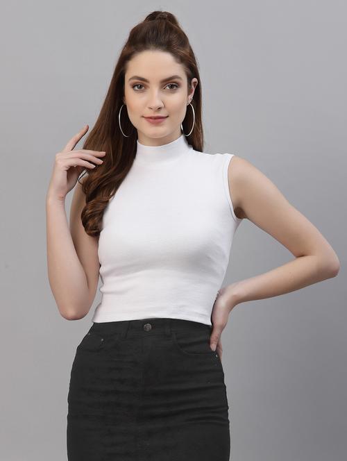 women's crop turtle neck top - 18439847 - Standard Image - 0