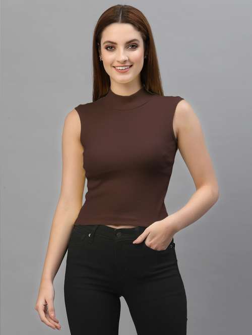 women's solid mock neck top - 18439854 -  Standard Image - 0