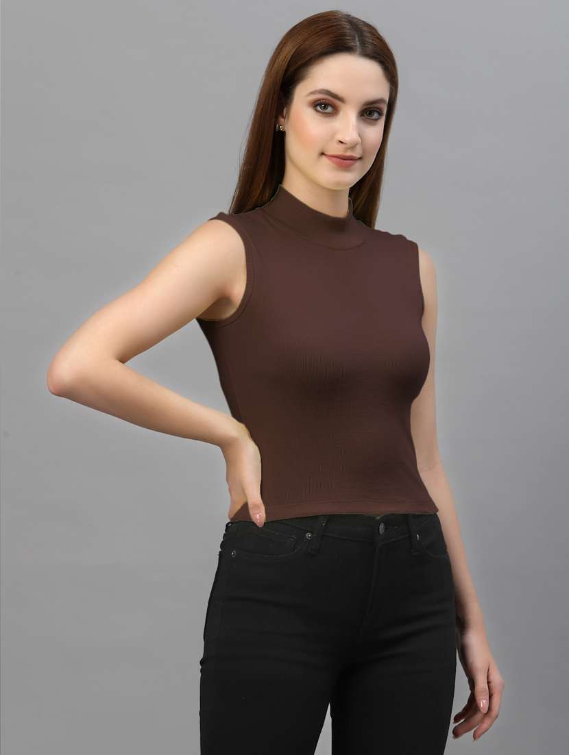 women's solid mock neck top - 18439854 -  Standard Image - 1