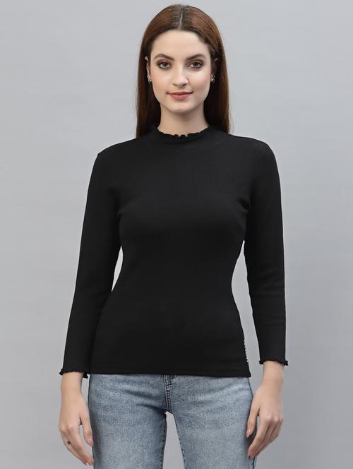 women's straight turtle neck top - 18439855 - Standard Image - 0