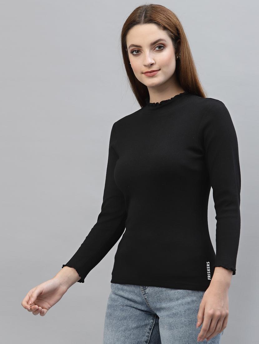 women's straight turtle neck top - 18439855 - Standard Image - 1